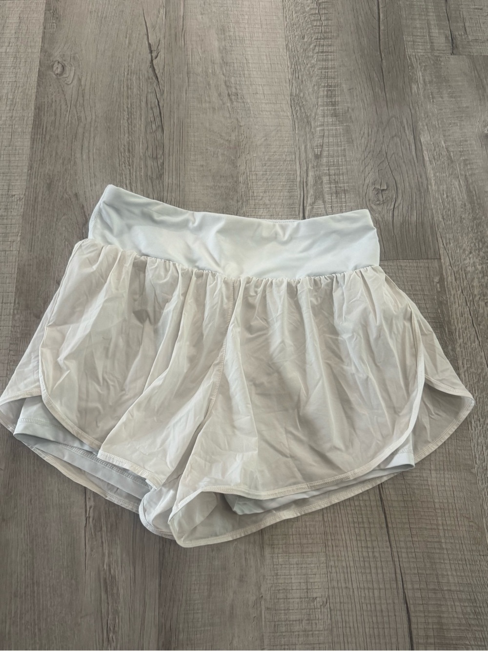 ADMU White Women's Athletic Skort with Sheer Overlay Skirt